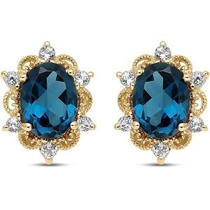 18k London Blue Topaz Earrings